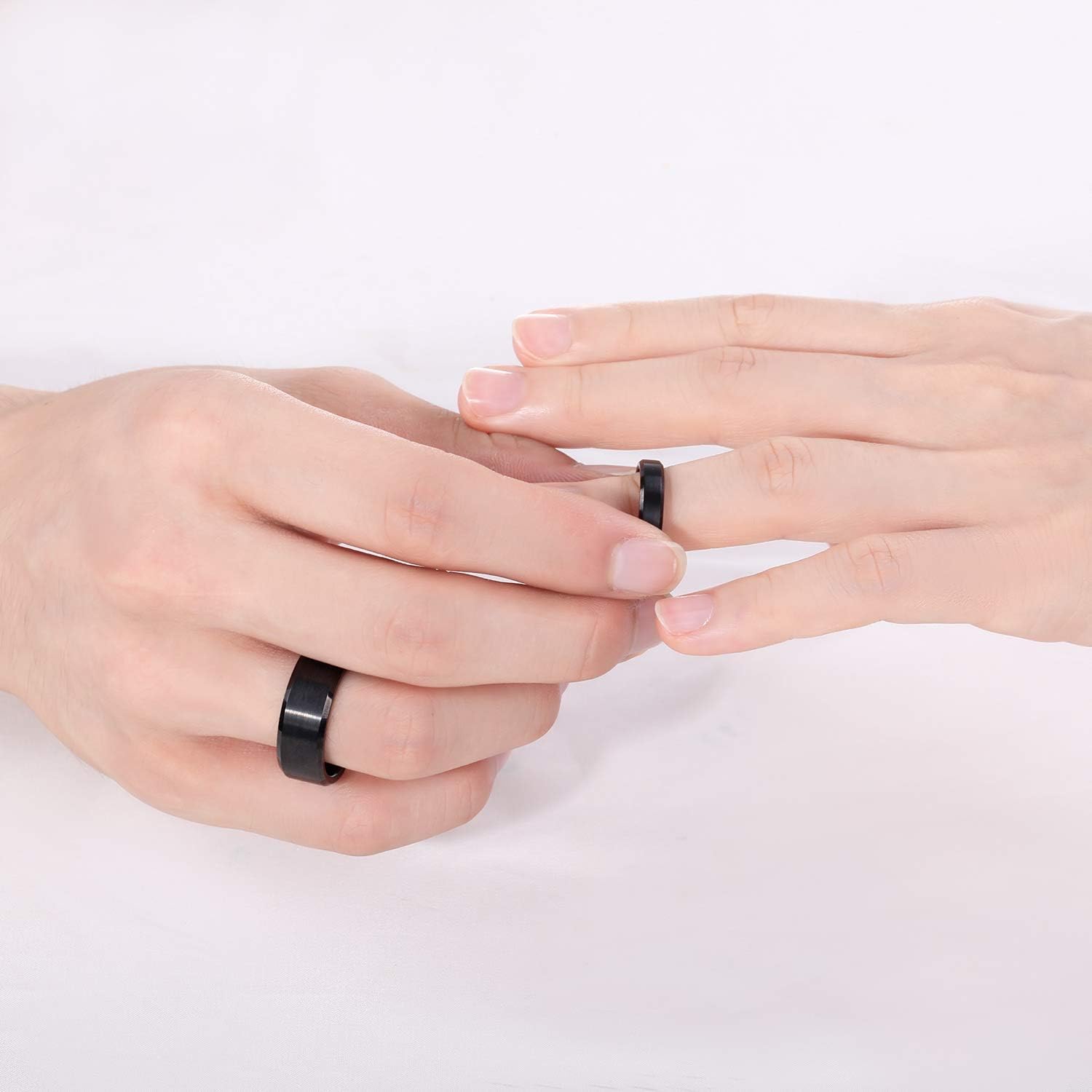 TRUMIUM 4mm 6mm Tungsten Rings for Men Women Black and Blue Wedding Bands Beveled Edges Comfort Fit Size 4-15 - Image 5