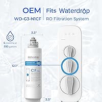 Vista 6 de Waterdrop G3 Replacement Filter, Replacement for 𝐖𝐃-𝐆𝟑-𝐖 𝟒𝟎𝟎𝐆𝐏𝐃 Reverse Osmosis System, Pack of 1 WD-G3-CF Filter, 1 WD-G3-CB Filter, and 1 WD-G3-RO