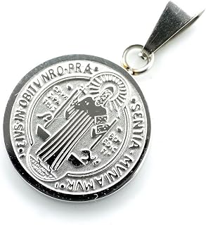[シルバーワン] ステンレス 聖ベネディクトゥスのメダイ 金/銀 ペンダントトップ キリス コイン メンズ ベネディクト charm