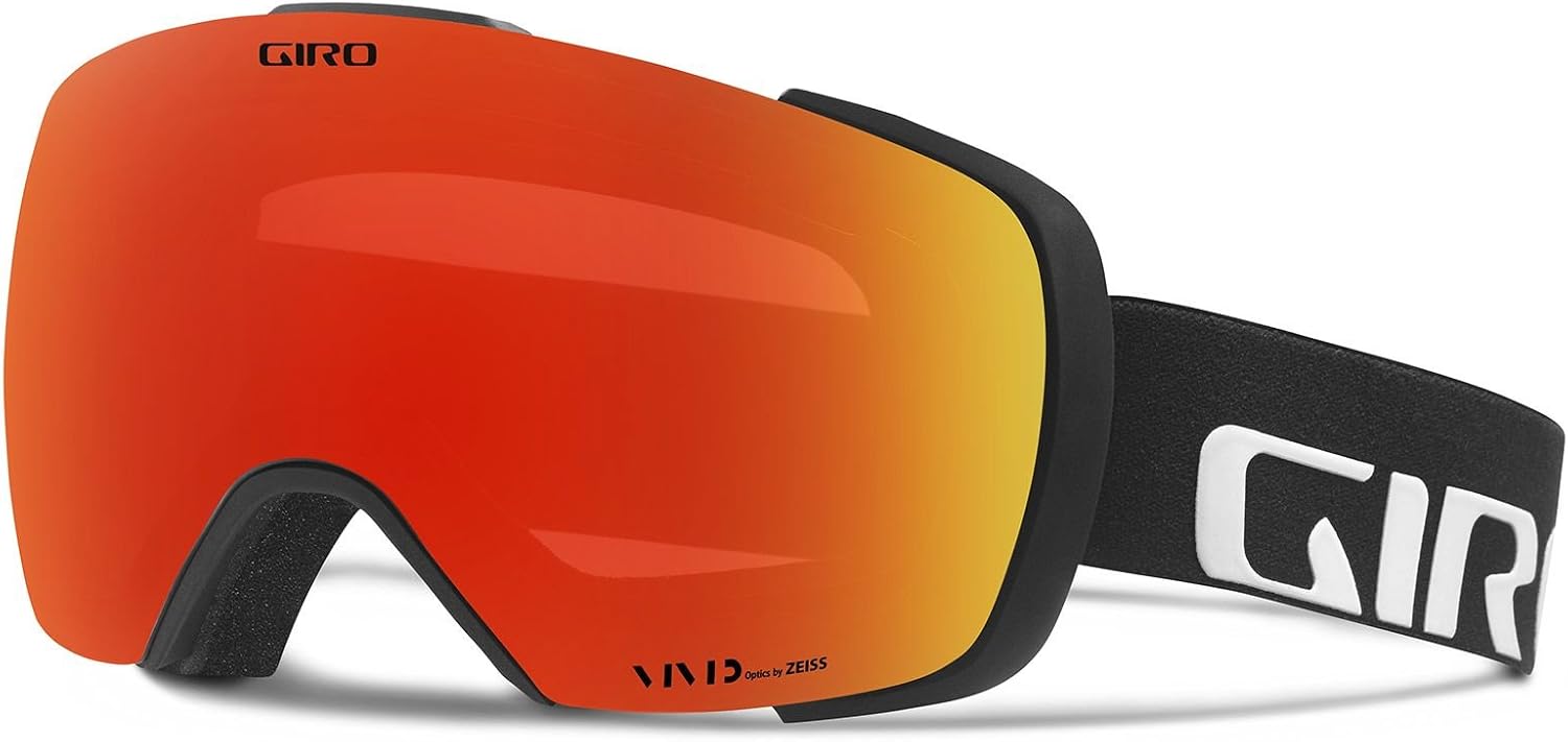 Giro Contact Snowboard Ski Goggles - for Men & Women- Magnetic Quick Change w/ 2 VIVID Lenses - Anti Fog Vent Tech - OTG Black Wordmark VIVID Ember/VIVID Infrared