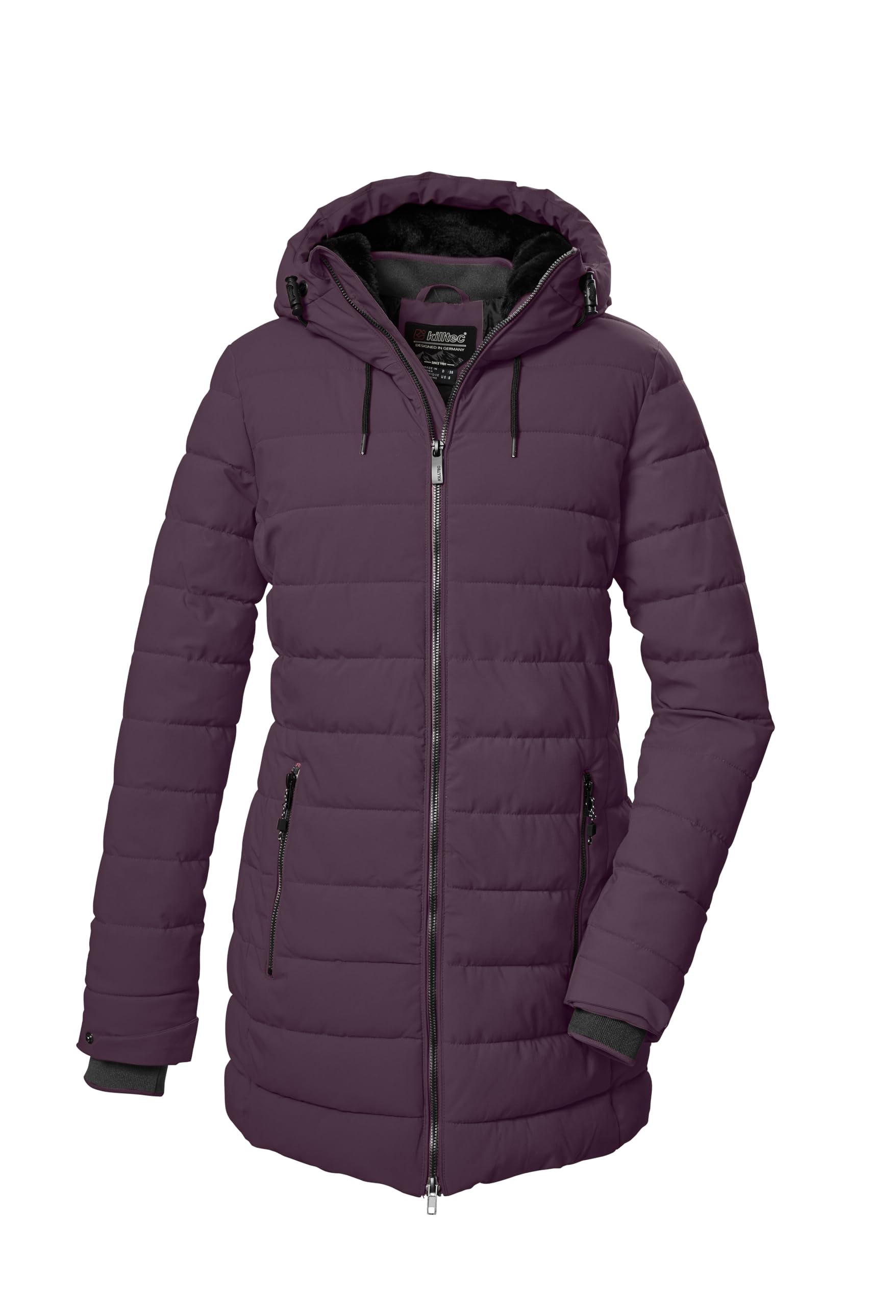 killtec Damen Steppparka/Parka mit Kapuze KOW 55 WMN QLTD PRK, pflaume, 42, 41809-000
