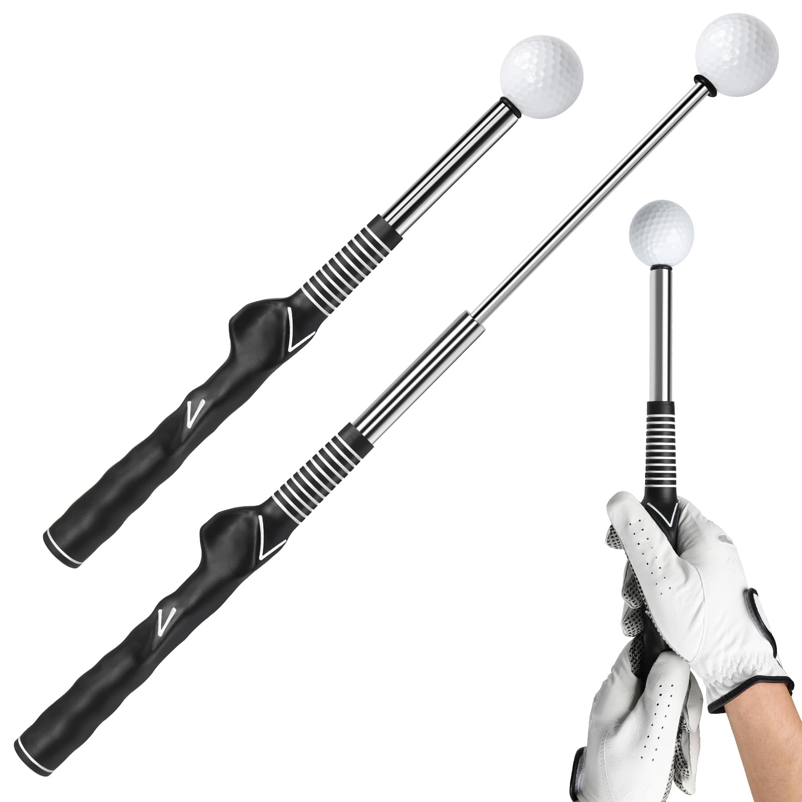 Desoto Golf Swing Trainer retrattile Golf Grip Training Aids per riscaldamento, mazza da golf destrorsa per allenamento indoor, accessori da golf, allenamento di forza e tempo per colpire scheggiature