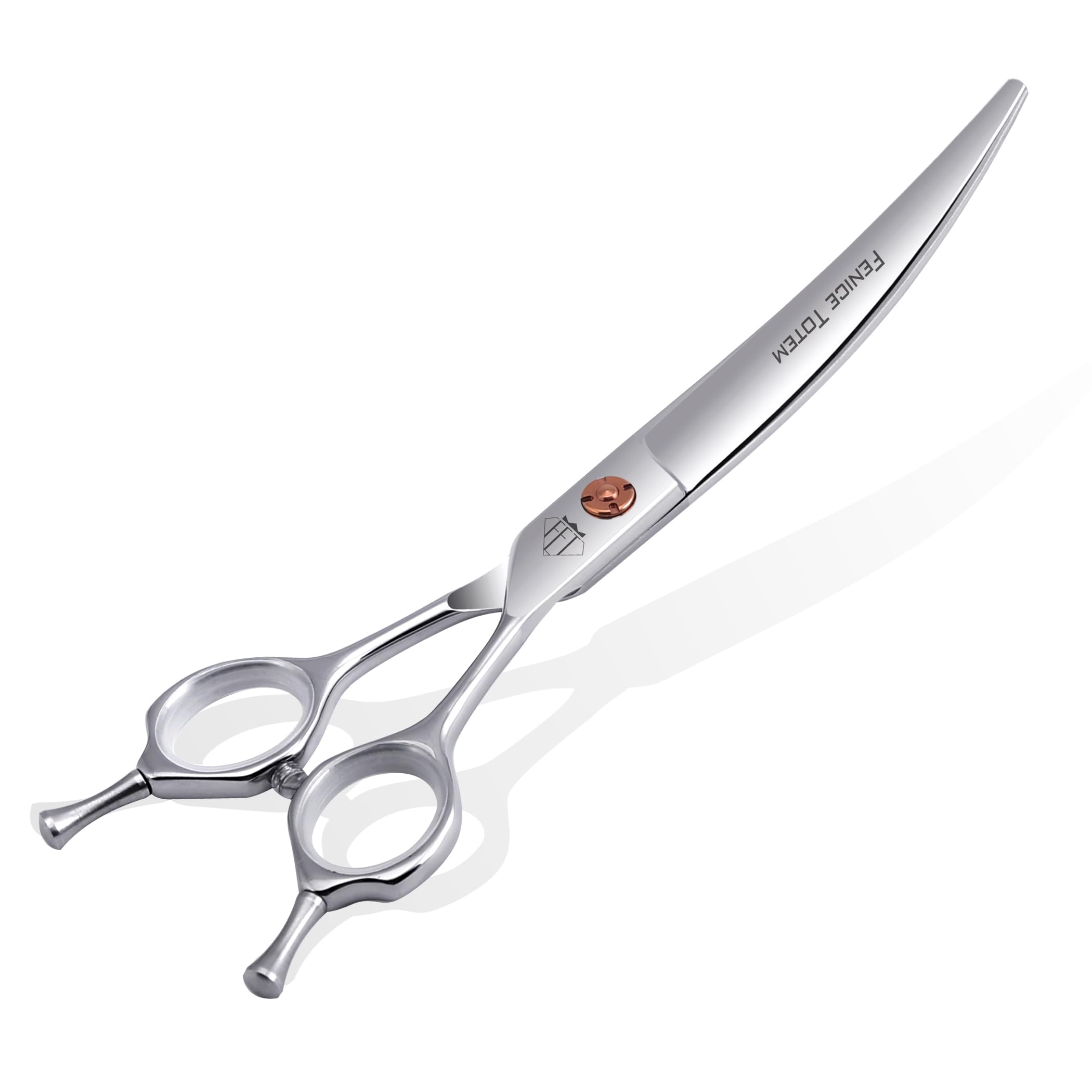 Fenice Totem Dog Grooming Scissors: 7.0 inch Curved Pet Shears Made Of Japanese 440C Advanced Stainless Steel Professional Grooming Scissors for Dogs