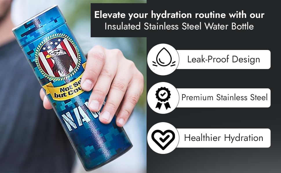 Miniatura 2 de BRAVO ZULU - Botella de agua de acero inoxidable con pantalla LED de temperatura, botella de agua térmica para mantener el agua caliente y fría