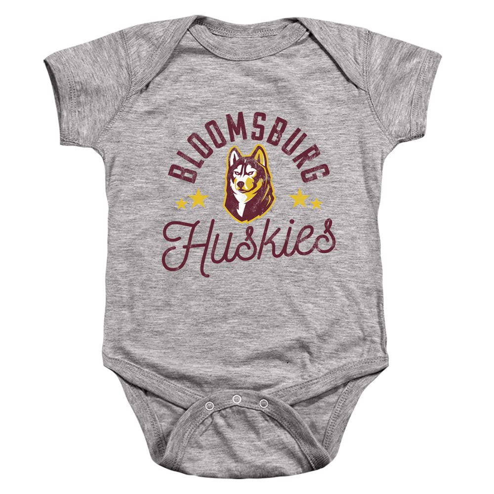 Bloomsburg University Official Huskies Unisex Infant Snap Suit for Baby,Athletic Heather, 6 Months