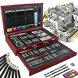JIEHUA - Kit de Dibujo, Professional Art Set 140 Piezas, Kit de Pintura que Incluye Marcadores Coloridos, Pasteles al...