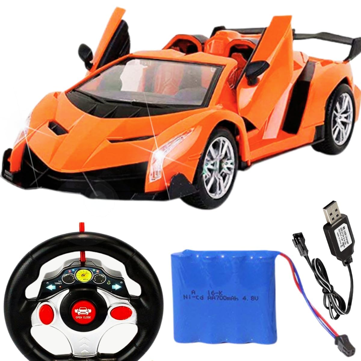 VRION® Remote Control Racing car Rechargeable Remote Control car(Door openable Steering Remote car) (Orange)- Pack -1 (B0CH5FG89H) Amazon Price History, Amazon Price Tracker