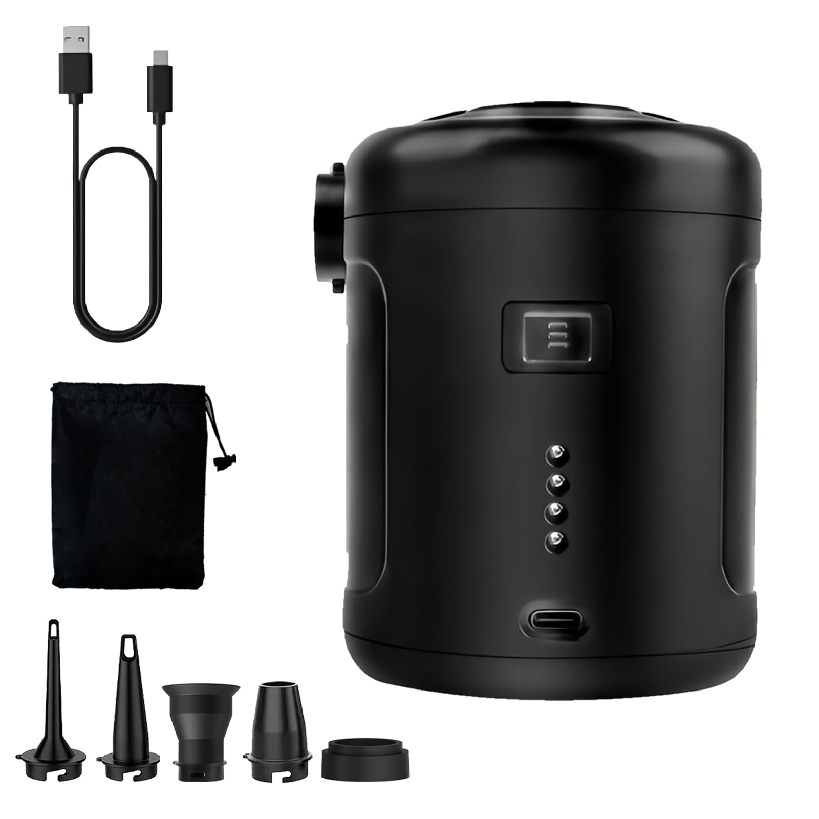 Pompa Elettrica 6000mAh, XiXiRan Mini Pompa Gonfia Materassino Ricaricabile con 5 Ugelli, Pompa Materasso Gonfiabile Portatile può Essere Rapida per Gonfiare e Sgonfiare per Materasso/Piscina