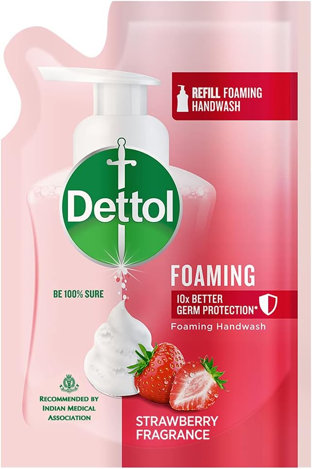 Dettol Foaming Handwash Refill - Strawberry, 200ml | Rich Foam | Moisturizing Hand Wash | Soft on Hands