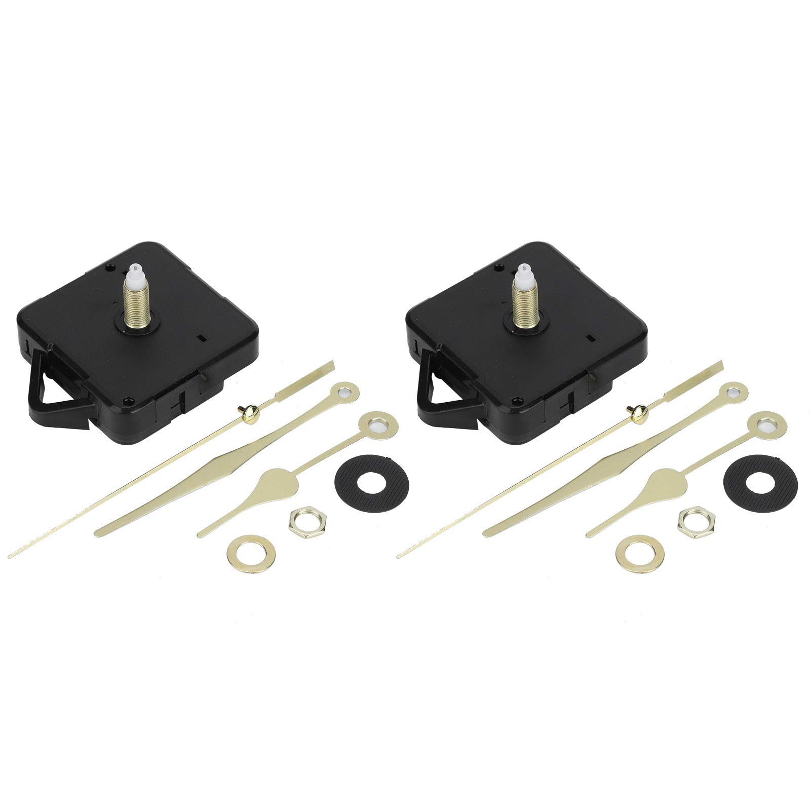 SIXRUN Quarz-Uhrwerk, ABS-DIY-Uhrenreparaturset mit Goldenen Zeigern, 2 Sets, 21 Mm Gewinde, 67 X 55 X 15 Mm, Batteriebetriebene Ersatzteile für das Basteln von Wanduhren Im Home Office