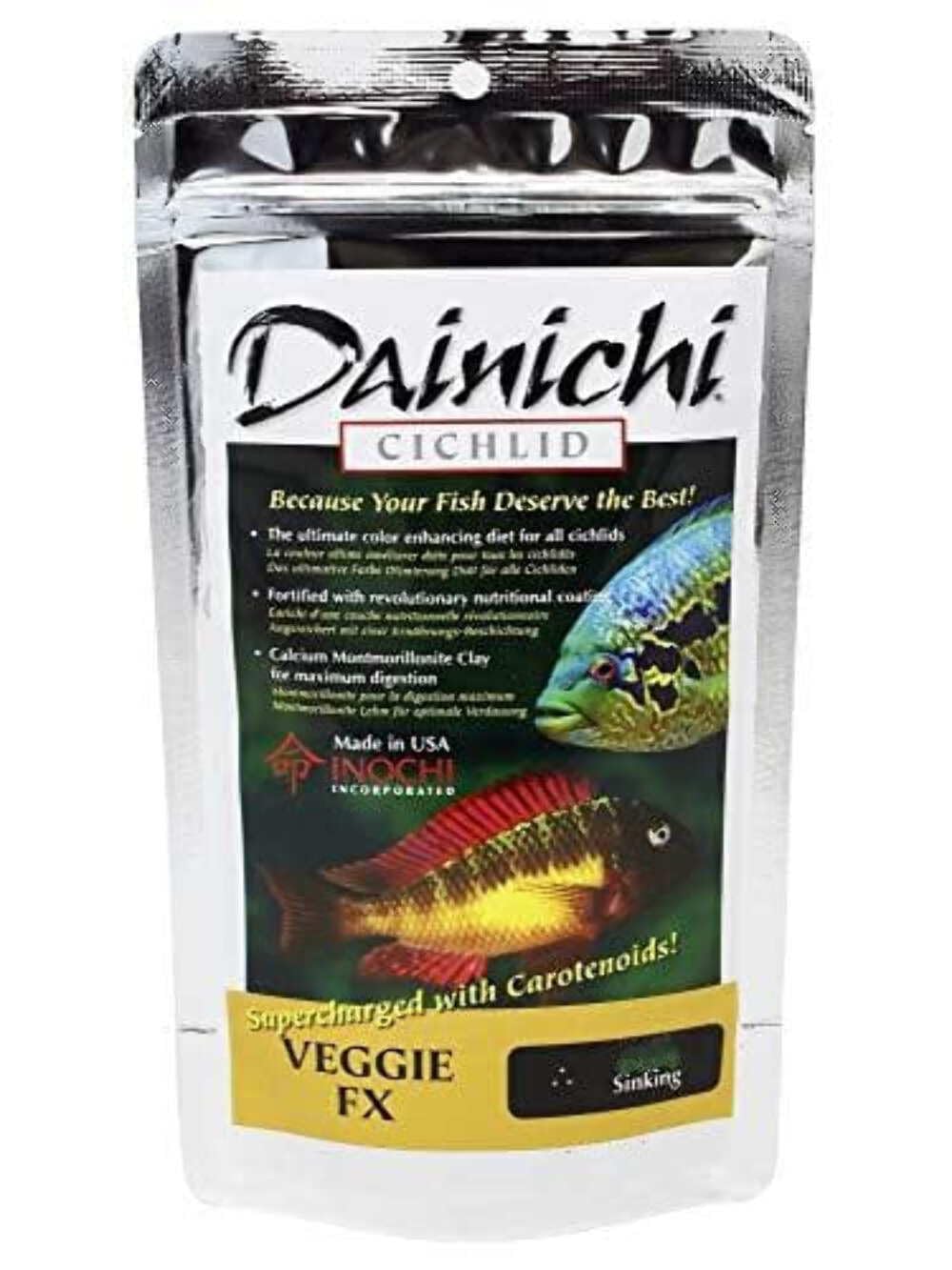 Dainichi Cichlid - Veggie FX Sinking (1.1 Lb) Bag - Small Pellet - 39% Protein