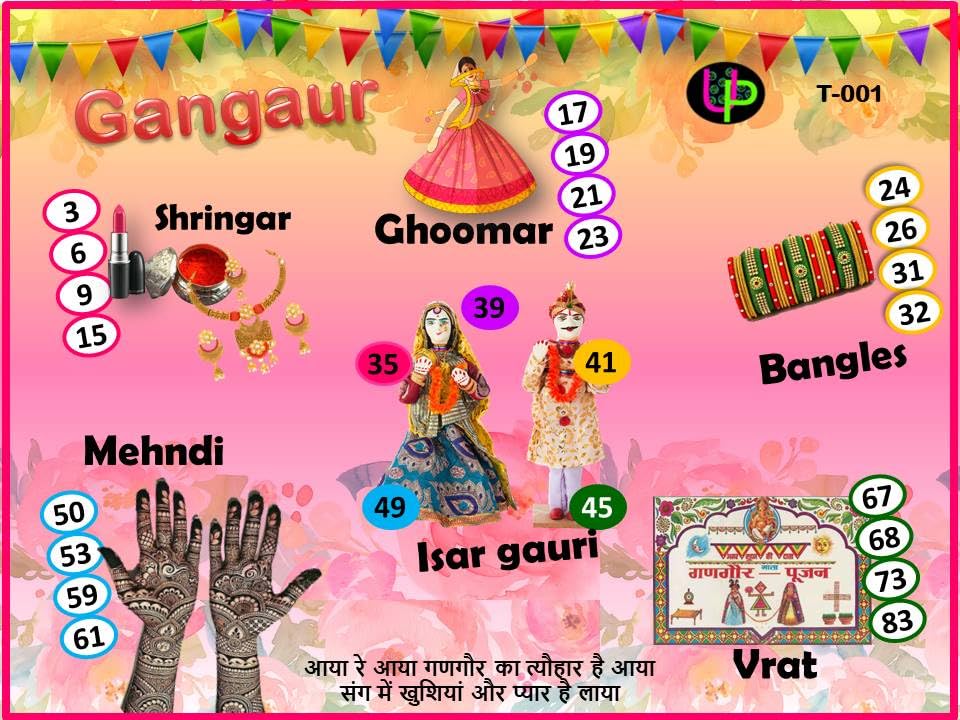 UltPult Tambola Holi Theme Tambola Tickets | Gangaur Pink Housie Tambola Themed Bingo Game| Kitty Party Theme Housie Tickets | English | for Family & Friends (Set of 15 Tickets) 1