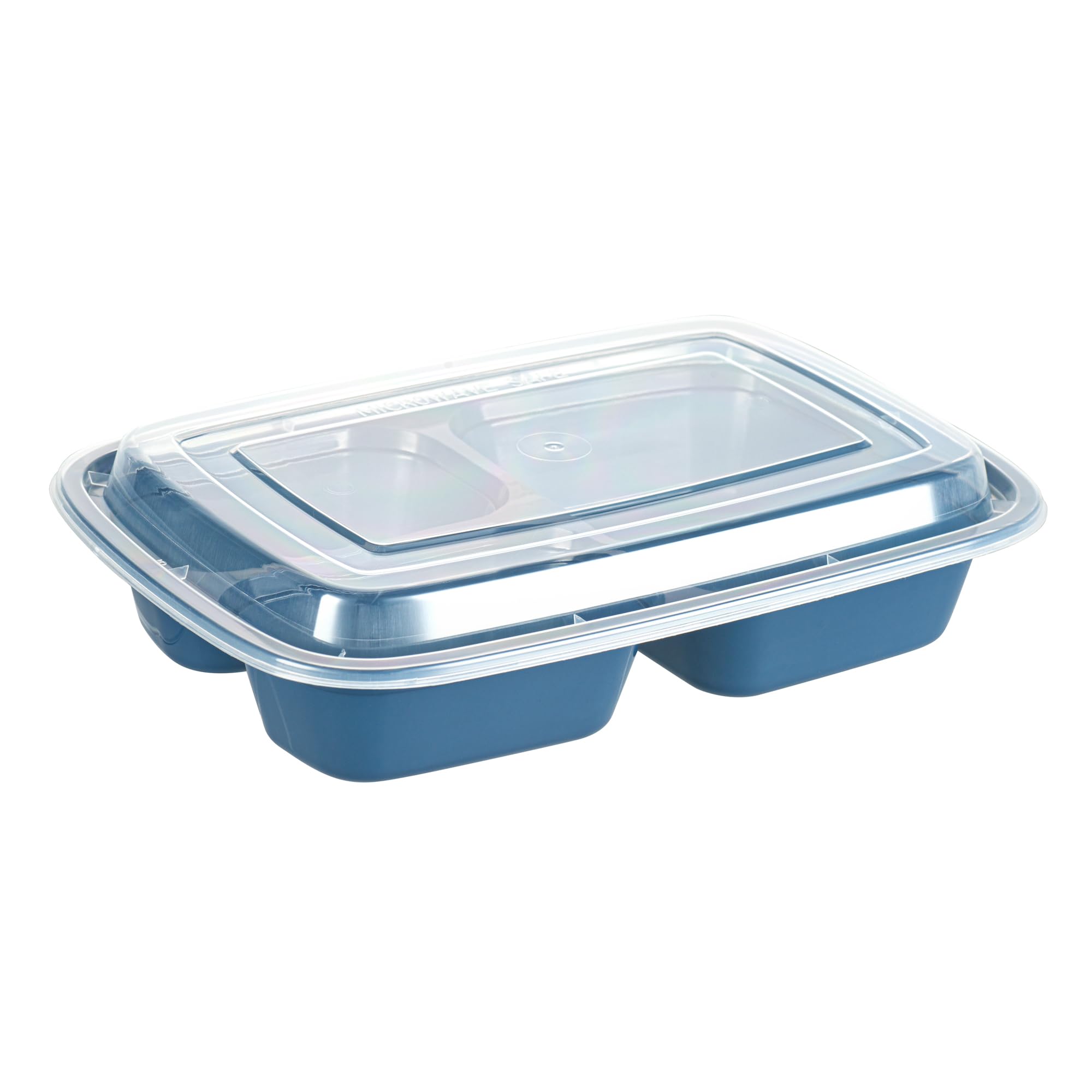 Restaurantware Asporto - Cajas para llevar con compartimentos de 26 onzas, 100 recipientes de preparación de comidas para microondas, 3 compartimentos, con tapas de plástico transparente, recipientes