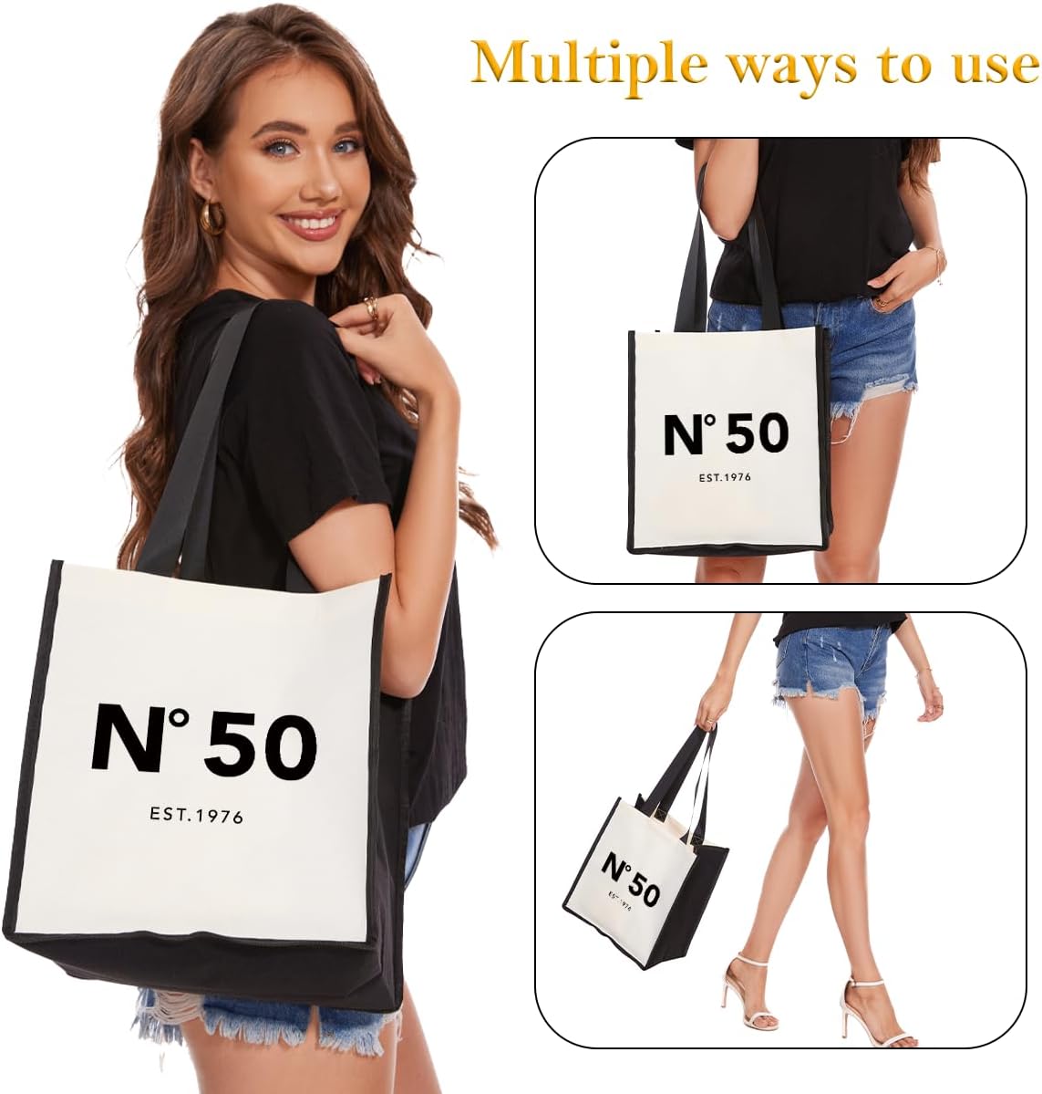 Birthday Gifts for Her Canvas Tote Bag Shopping Bags-2026 - Image 5