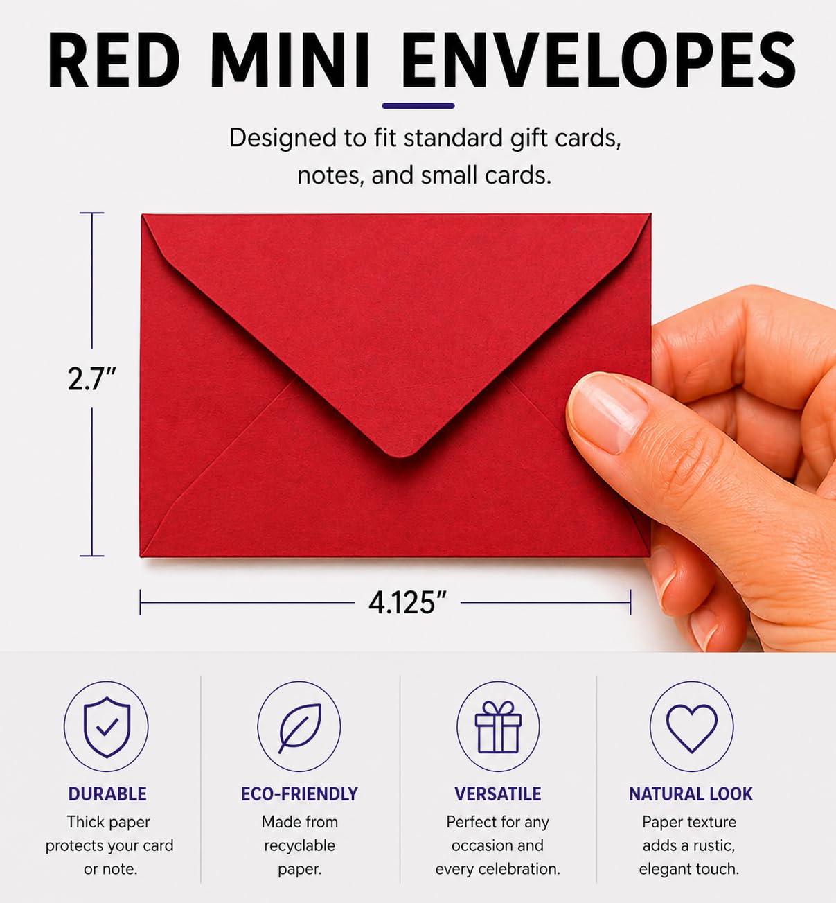 60 sobres pequeños para tarjeta de regalo, tarjeta de visita de 10 x 7 cm