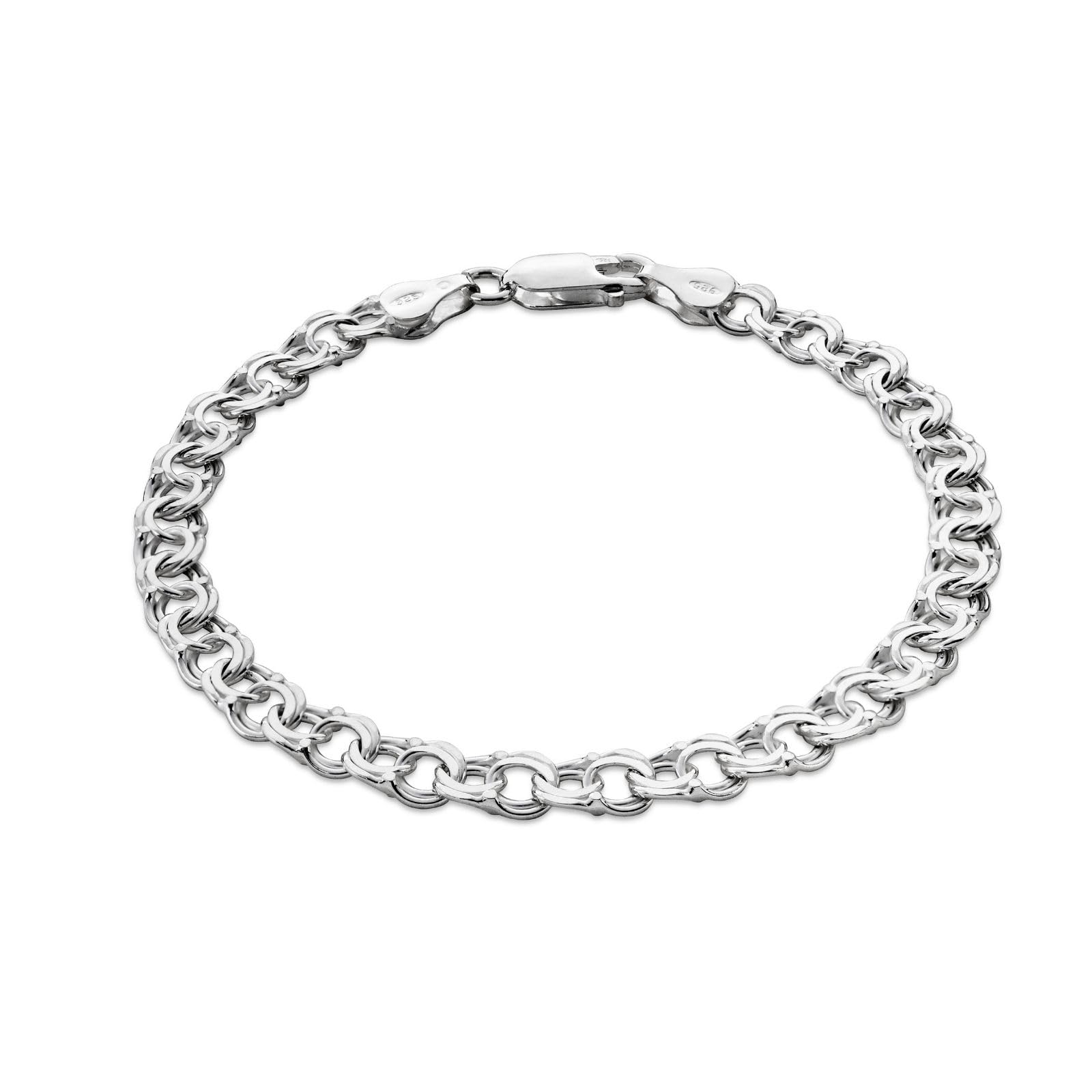 Braccialetto da uomo in argento, con custodia per gioielli, ideale come regalo per uomo