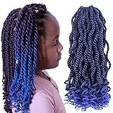 Crochet Hair Senegalese Twist 12 Inch 6 Packs Ombre Braids Crochet Hair Pre-twisted Kids Crochet...