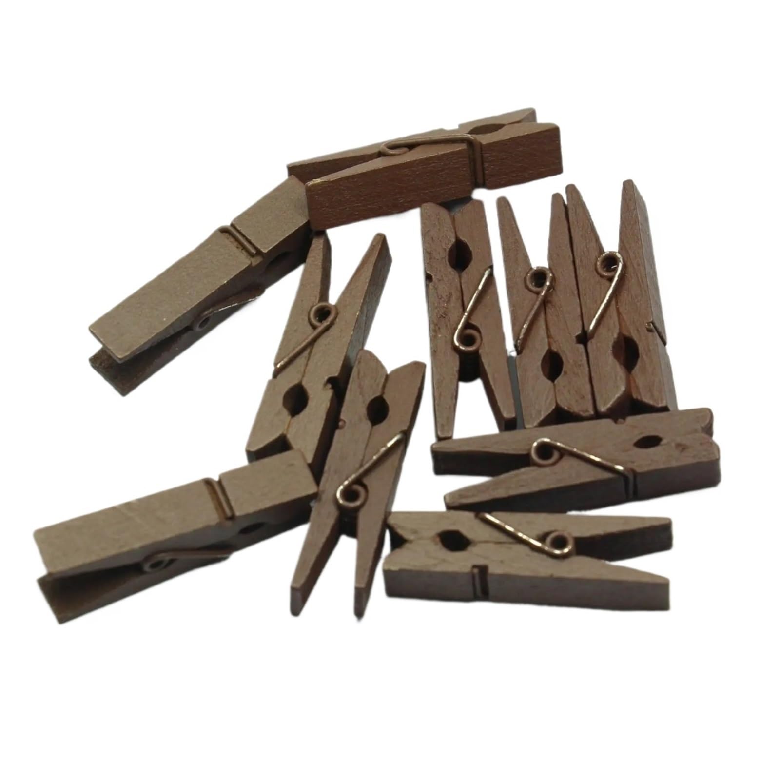 200Pcs Wooden Clothespins Colorful Small Clip For Colthes(Brown)