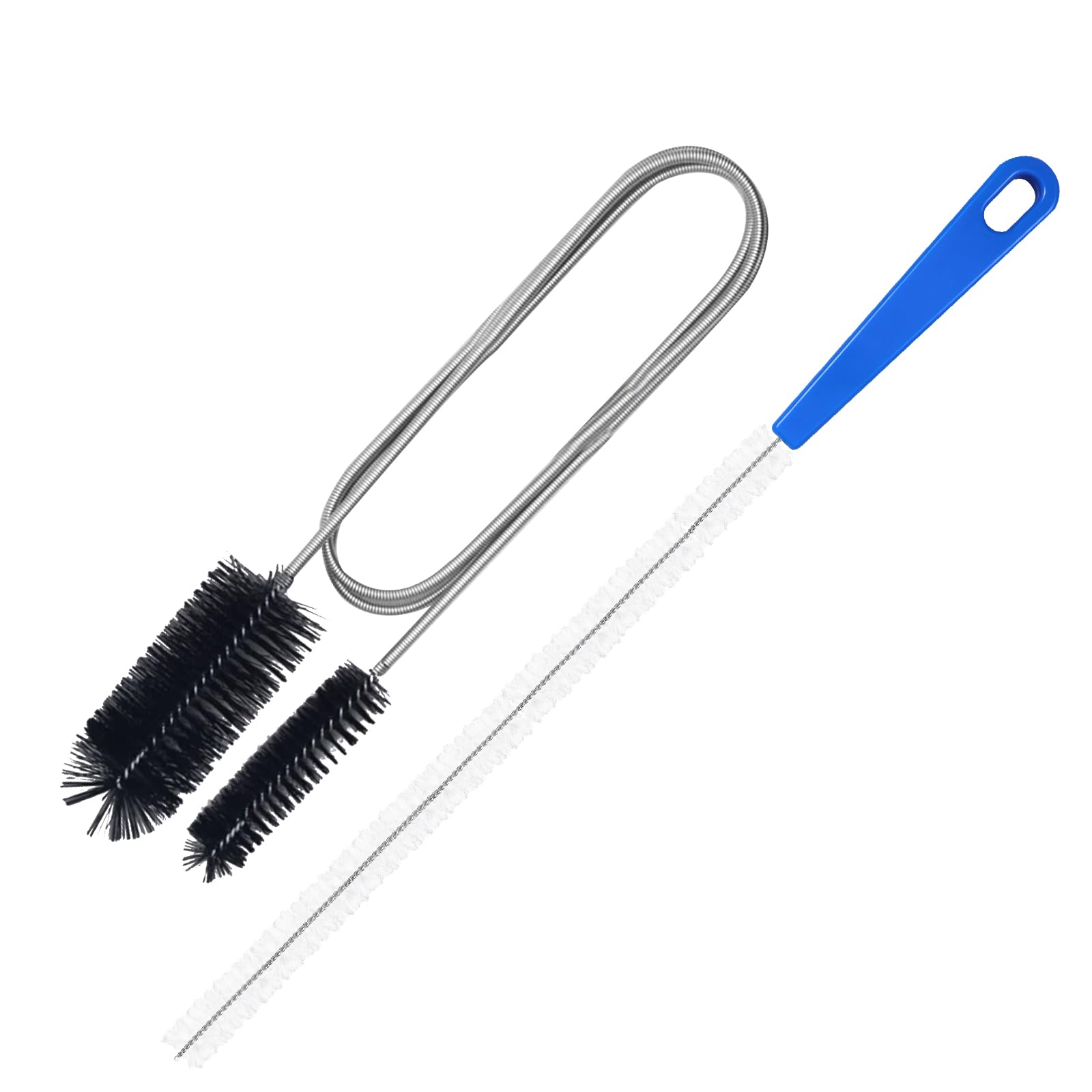 Bcautay Flexible Drain Brush 66in Double-Ended Drain Pipe Cleaner Brush Shower Drain Unblocker Tools for Kitchen Fridge Aquarium Plug Hole for Cleaning Drains Pipes Bathroom (black-1)