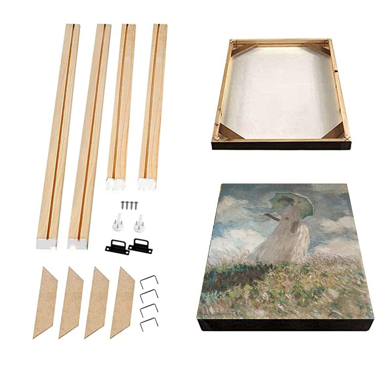 DIY Canvas Wood Stretcher Painting Wooden Frames for Gallery Wrap,Oil Painting Posters, Easy to Build Canvas Stretching System (32"x48"/80x120cm)
