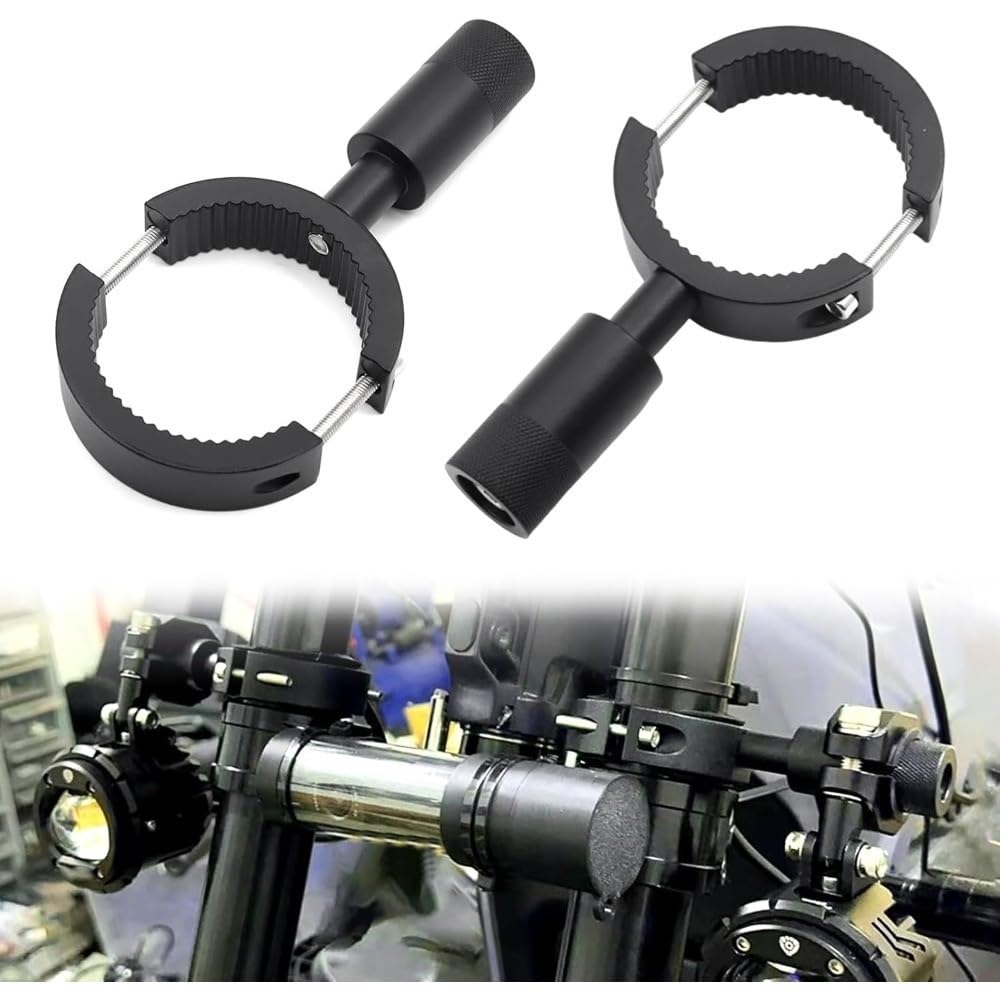 Soporte Montaje Barra Luz Soporte luces antiniebla para motocicleta soporte montaje tubo 20-38mm para faros Moto abrazadera horquilla(38-60mm 2PCS)