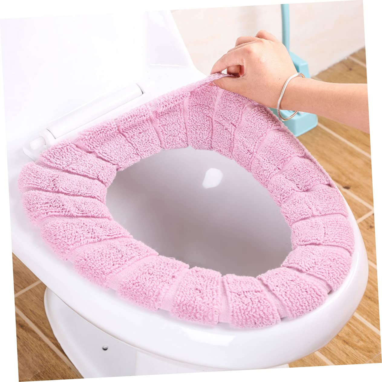 PRETYZOOM Thickened Stretchable Toilet Seat Covers Washable Warm Portable for Easy Installation