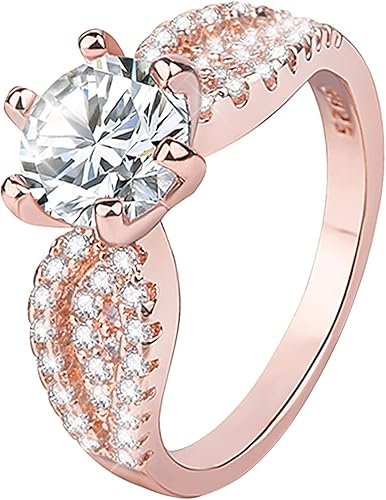 Anillos de promesa para mujer anillos de moda delicados y preparados anillo de circón de cristal con dedos a la moda apilables de compromiso