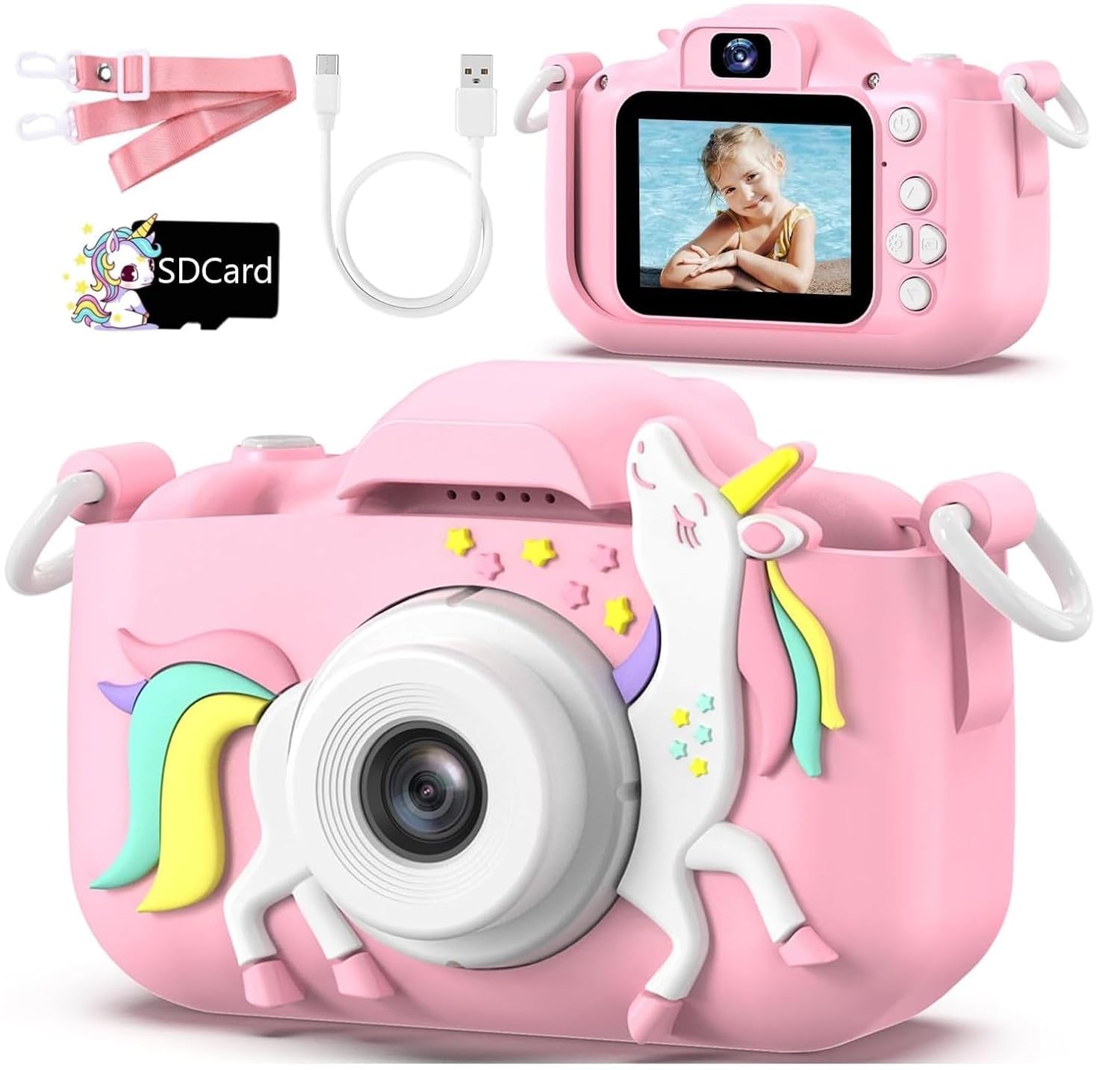 CADDLE & TOES Kids Camera for Boys Girls, 20MP 1080P Digital Video Camera for Kids, Christmas Birthday Gift for Boys and Girls Age (4+) to 12,Digital Camera (New-Rain-Pink)-image-30