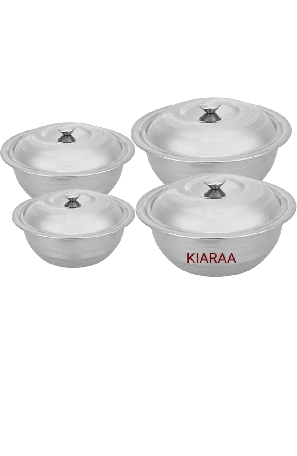 Buy KM Stainless Steel 4 Serving Bowl with Lid, Serving Handi Set with