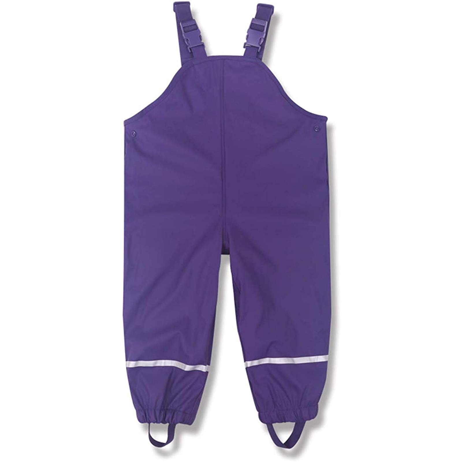 Unisex Baby Rain Dungarees Toddler Kids Suspender Rain Pant Waterproof Lightweight Raincoat (Purple, 4-5 Years)