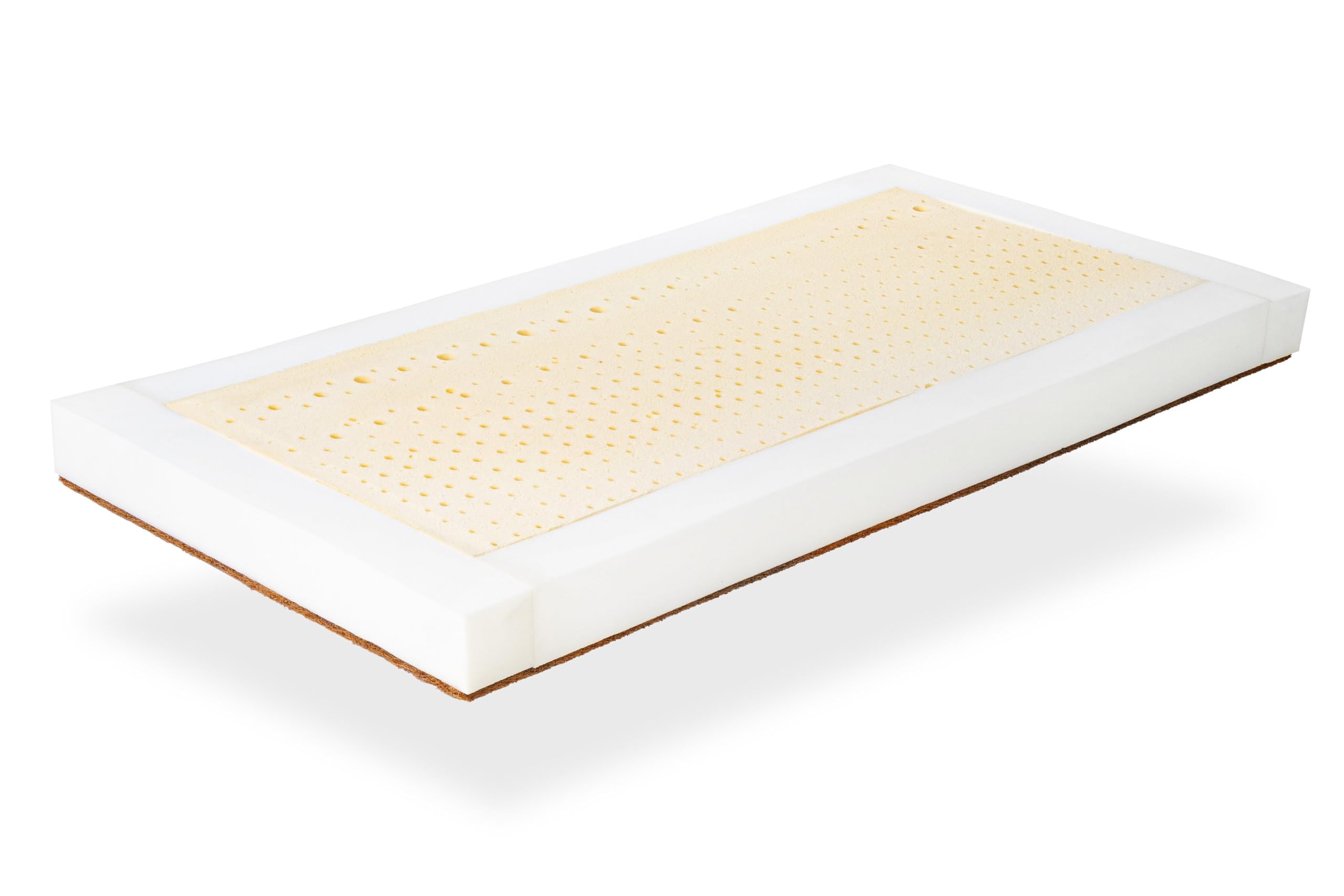 DORMISSIMO Materasso in lattice 60X120 Altezza 11 cm, 100% Lattice e cocco. Dalla copertina. Tessuto 100% organza