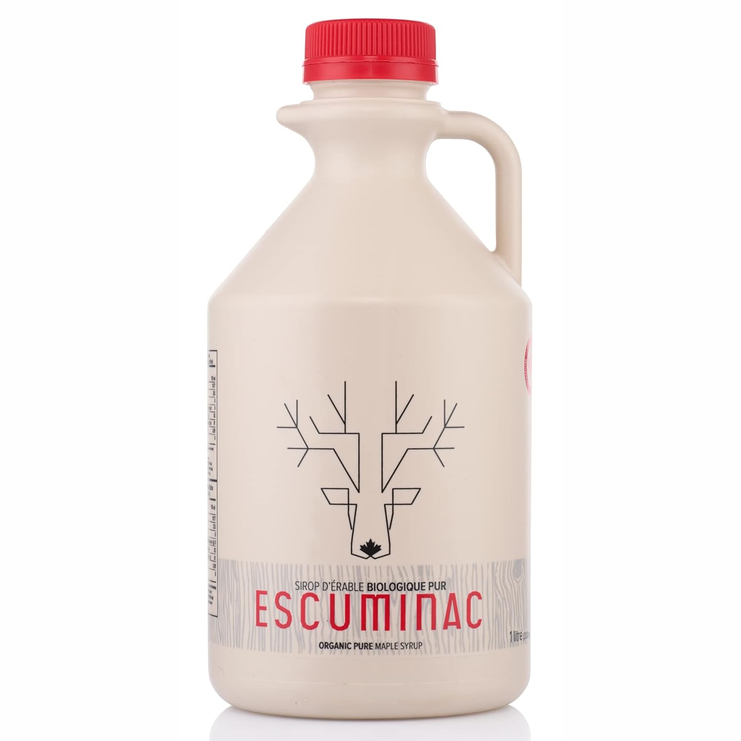 Escuminac Canadian Maple Syrup. 100% Pure & Organic. Late Harvest, Family Size 1L (33.8 fl oz) - Canada Grade A - Dark Robust Taste