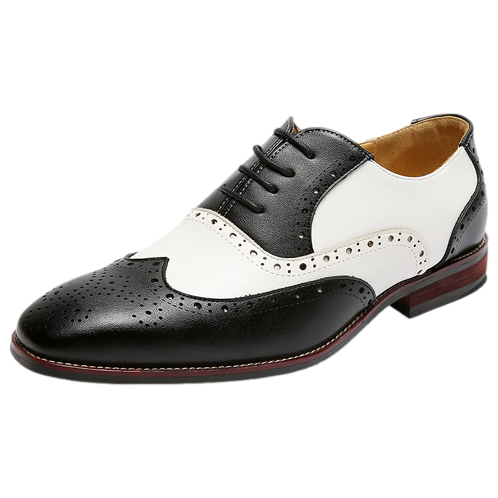 Men's Handsome Brogues Wedding Shoes Oxfords Microfiber Leather Stitching Colors Formal Dress Shoes