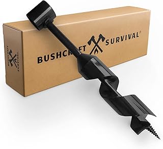 1.5 Inch Scotch Eye Auger | Manual Hand Wood Auger Drill Bit for Camping & Shelter Building | Heavy Duty Steel Bushcrafting Tools & Backcountry Gear