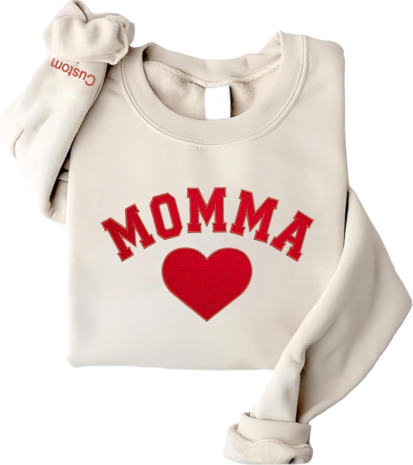 Personalized Mama Sweatshirt, Fur Sweatshirt with Custom Text, Custom Embroidered Hoodies, Personalized Sweatshirt for Women, Gift for Mother’s Day, Birthdays, or Any Special Occasion