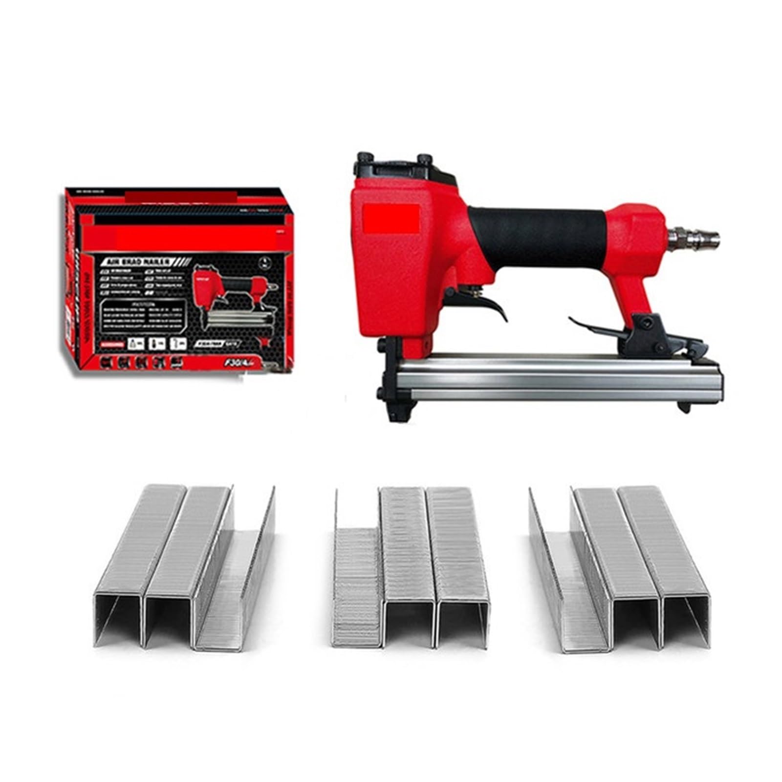 Pistolet do gwoździ, Air Nail Gun Furniture Pneumatic Nailer Construction Stapler Upholstery Tacker Tools With Staples(1013J Set)
