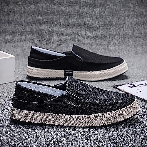 Men's Fashion Canvas Loafer Casual Cloth Shoes Canvas Slip-on Loafers Espadrille Walking Sneakers Moccasins Boat Shoes Lightweight Comfortable Walking Shoes3