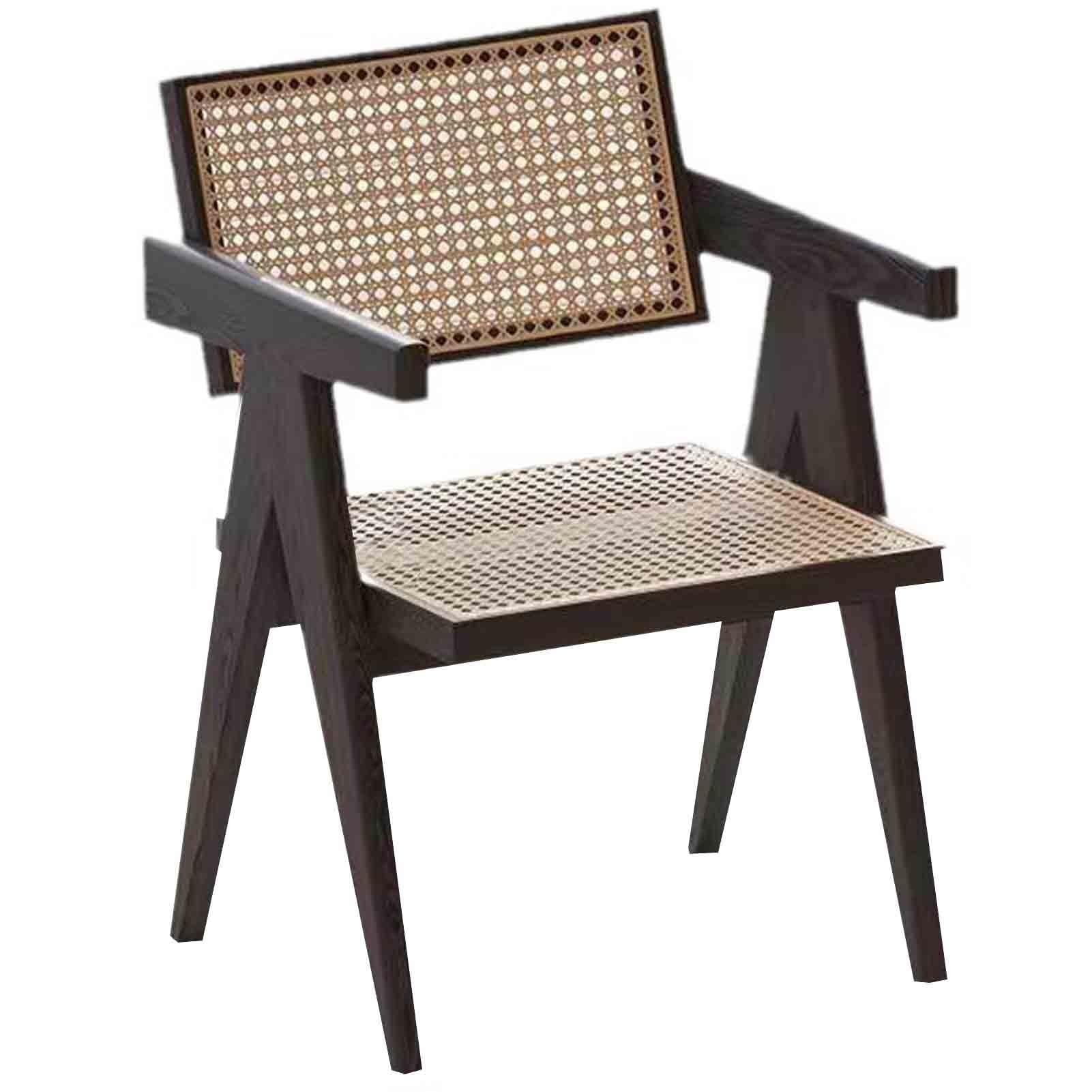 Chaise bois massif et rotin confortable pour soulager le dos