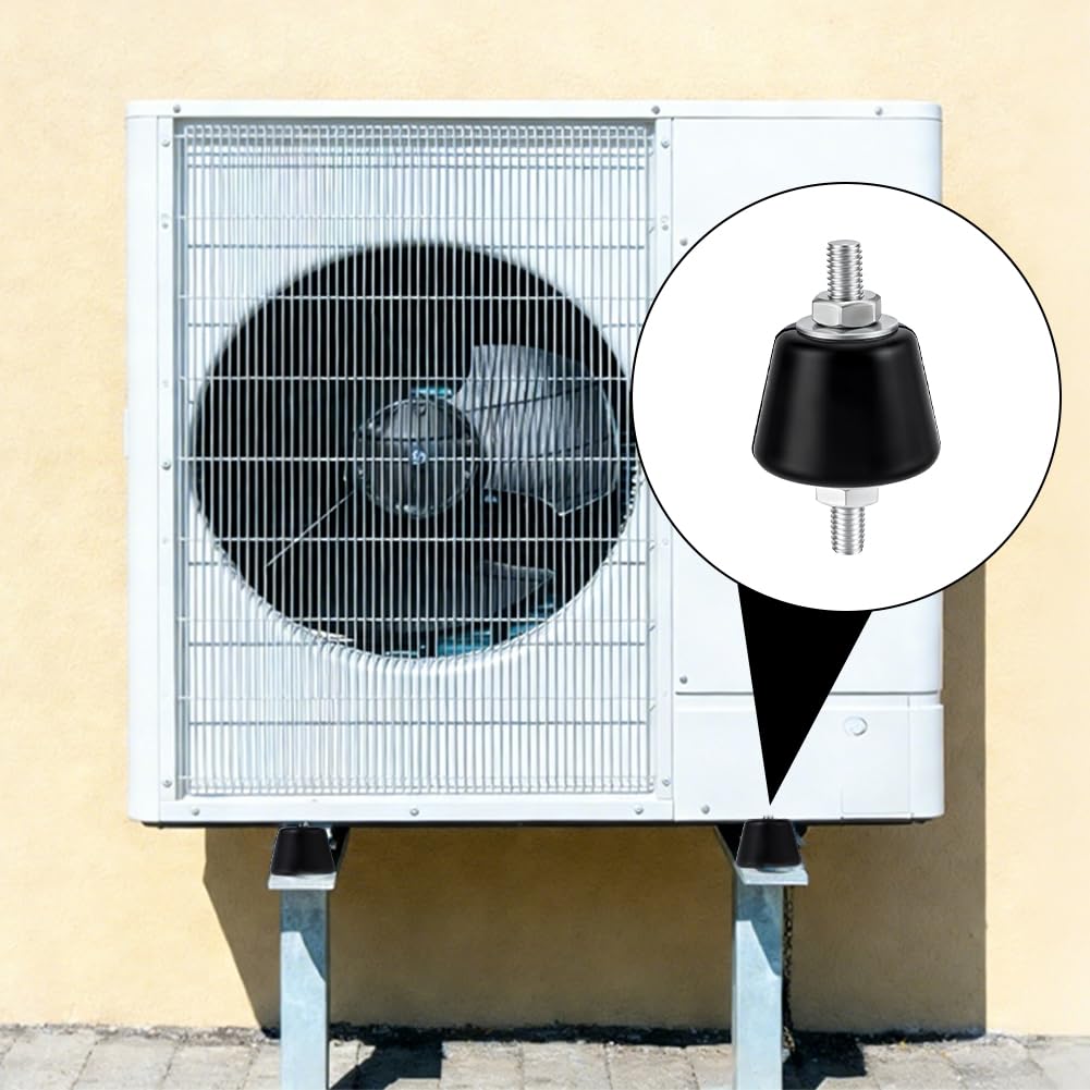 8 Stück Gummi Antivibrationsisolatoren Kegelstoßdämpfer Mit Muttern Und Unterlegscheiben Doppelbolzen Spulenhalterungen Für Mini Split Klimaanlagen Wasserpumpen Luftkompressoren