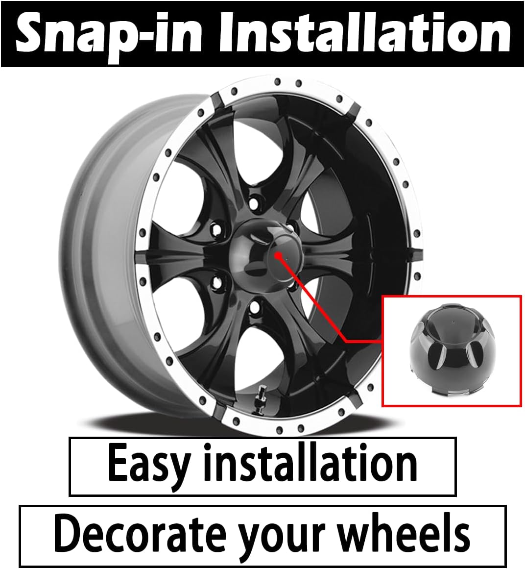 4Pcs 99.5mm(3.92inch) Wheel Center Caps for Helo Maxx 6 Wheel Rim Replacement 789K101 X1834147-9SF Hub Cap, (Gloss Black, Inner 96.5mm 3.8in)