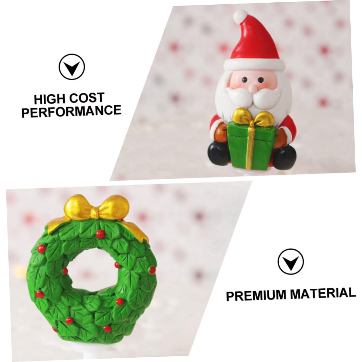 Cabilock 15 Pz Decorazione Per Torte in Resina Decorazioni Per Cupcake Albero Di Natale Decorazione Della Torta Del Fumetto Plettro Di Cupcake Natalizio Babbo Natale Mini Stuzzicadenti 3d