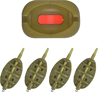 ANCLLO Zestaw koszyczków do metody Inline Sprzęt do łowienia karpi 4 Rolkowe koszyczki do metody z 1 gumową wkładką Akcesoria do łowienia karpi