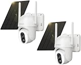 SEHMUA Telecamera Wi-Fi Esterno Batteria Senza Fili, 360° PTZ, 2Pack - 1