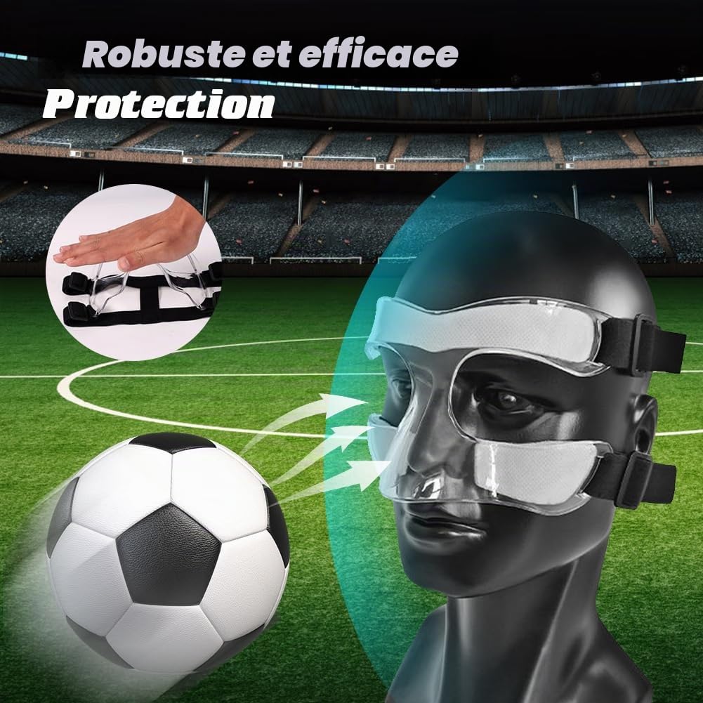 Masque nasal pour le nez cassé, protection du visage réglable avec rembourrage, protection du visage pour le volleyball, le football, le sport, l'entraînement, masque facial pour adulte, unisexe
