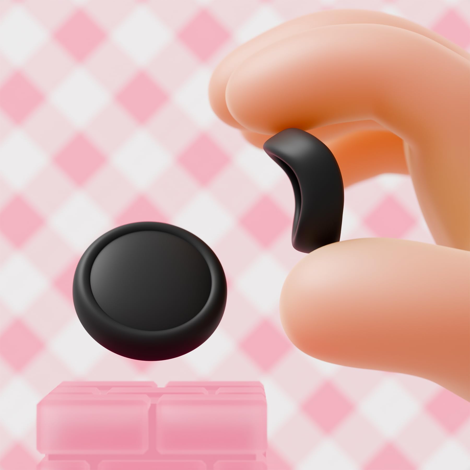 PlayVital Tapas Protectoras de Silicona para Nintendo Switch 2 (2025), 1 Par de Agarres para el Pulgar y 4 Tapas de Botones ABXY Direccionales para Joycon 2, Tapones para Joystick (Negro)