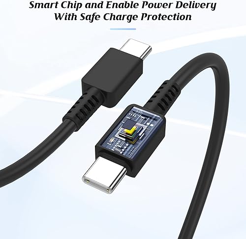 Miniatura 2 de Paquete de 2 cargadores súper rápidos de 45 W tipo C, enchufe USB C de carga de pared y cable de cargador de teléfono Android de 6 pies para Samsung