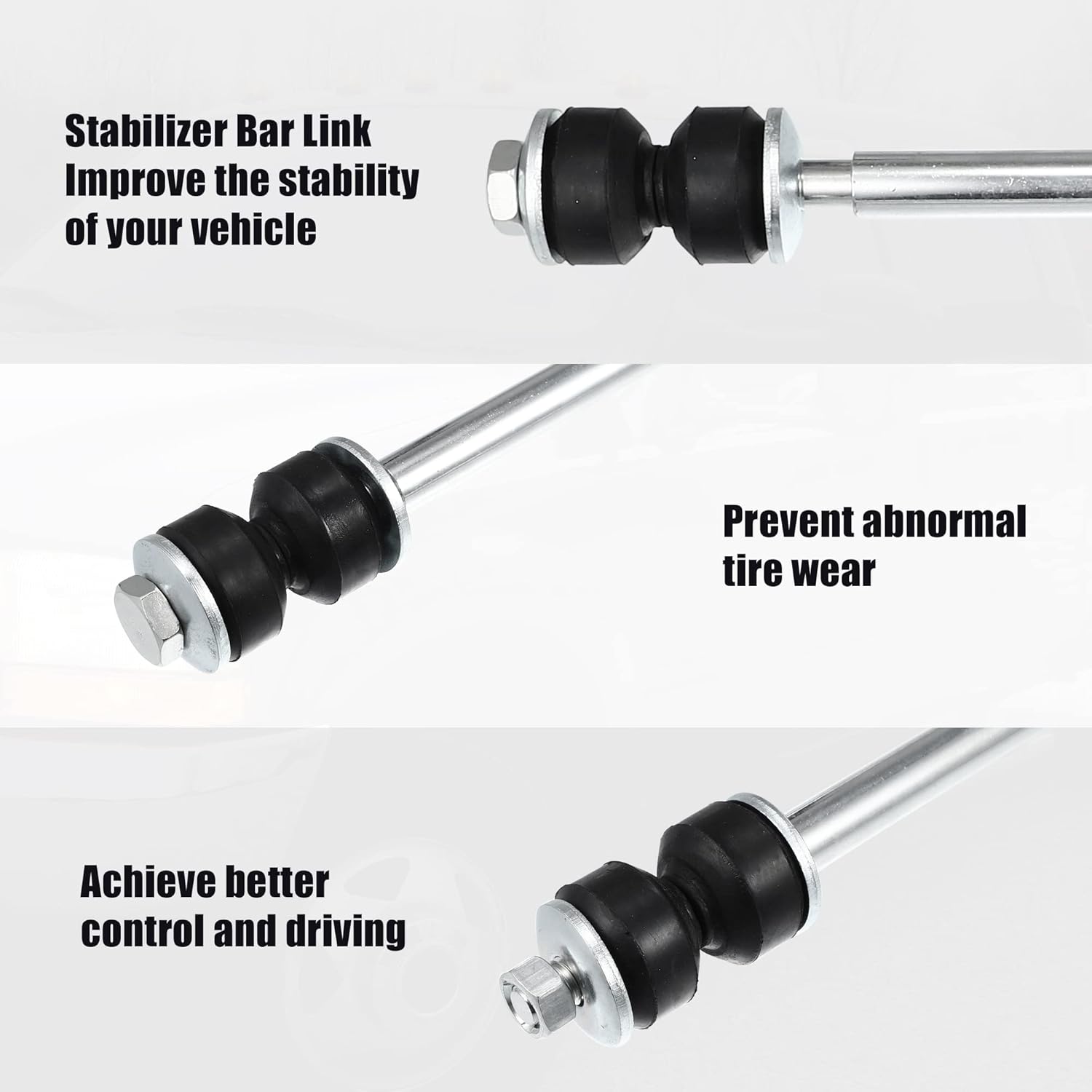 ACROPIX Rear Sway Stabilizer Bar Link Fit for Chevrolet Traverse - Pack of 2 Silver Tone