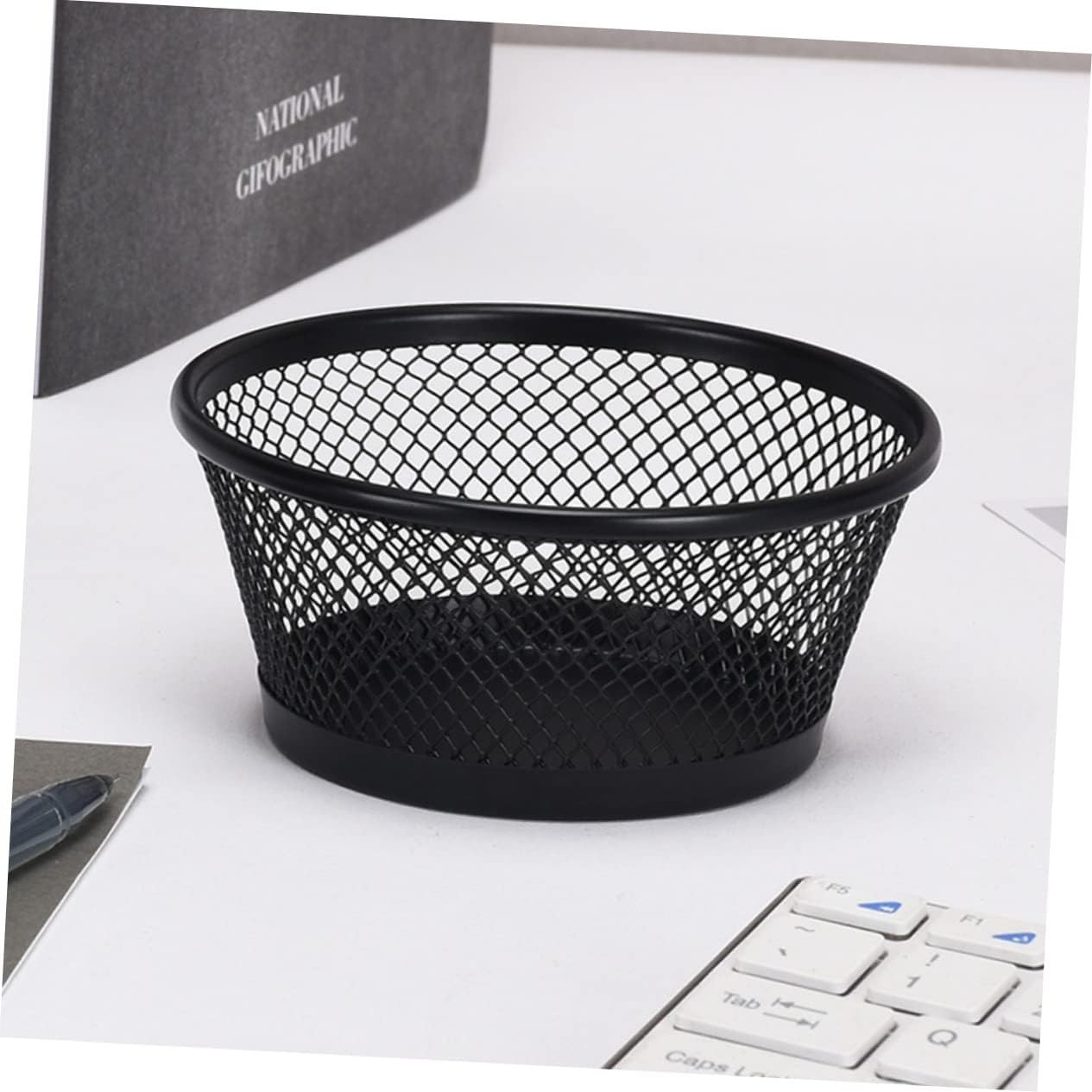 Office Desk Accessory 6pcs Stackable Mesh Paper Clip Holder Desk Pin Organizer Paperclip Organizer