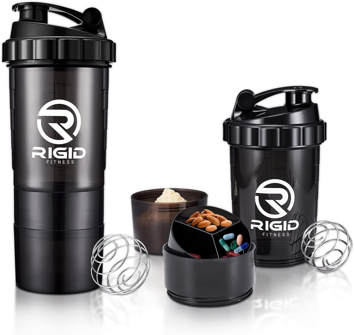 (2 Pack) Protein Shaker BPA Free Gym Shaker 500ml x2 Leakproof Shaker