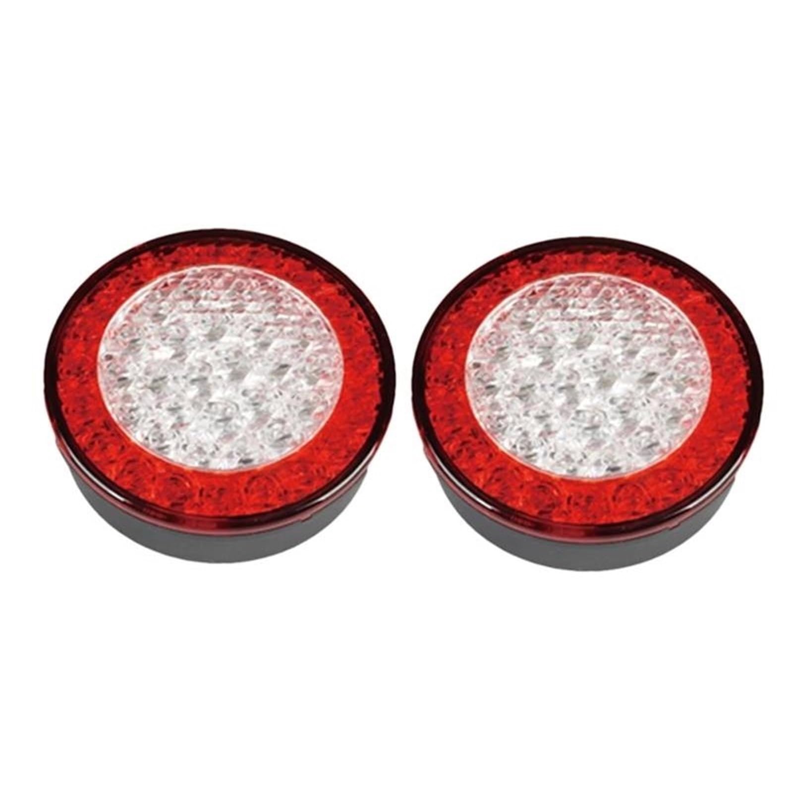 Faros Traseros 2 luces traseras redondas para camión E4 de 95 mm, 12V, luz trasera LED roja y ámbar para remolque autobús, coche, señal giro parada